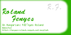 roland fenyes business card